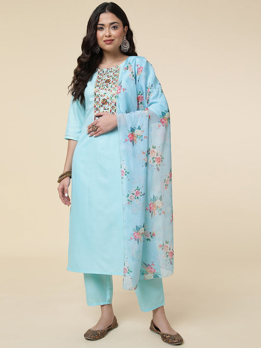 Amazing Party Wear Kurti Pant With Dupatta Set