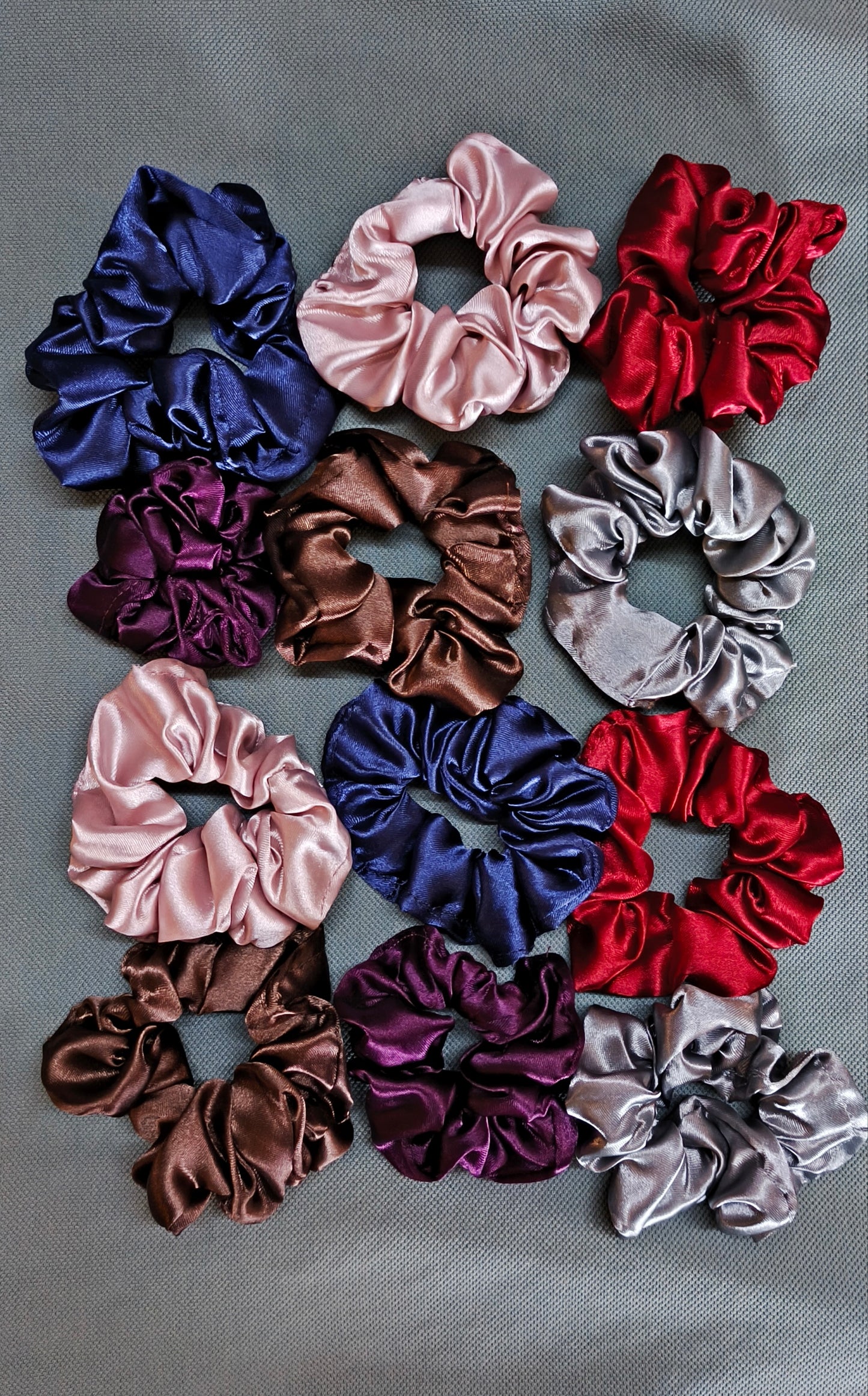 Multicolor Satin Scrunchies for Women & Girls Combo of 12