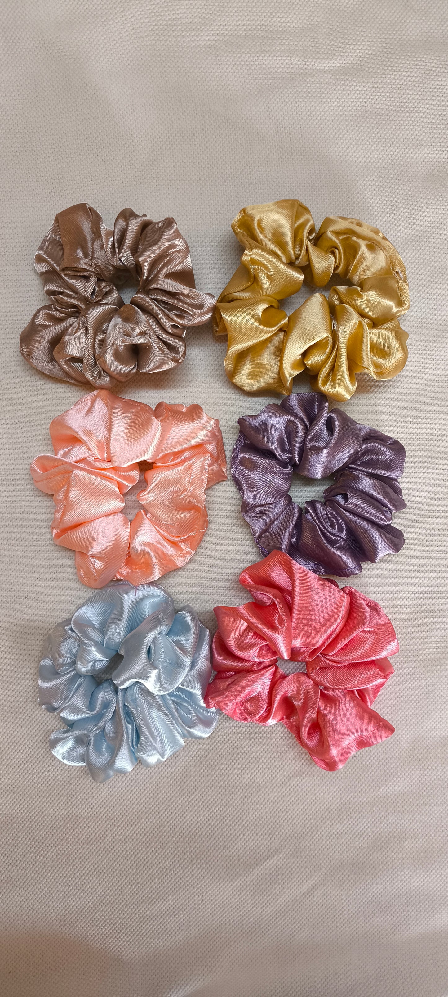 Multicolor Satin Scrunchies for Women & Girls Combo of 6