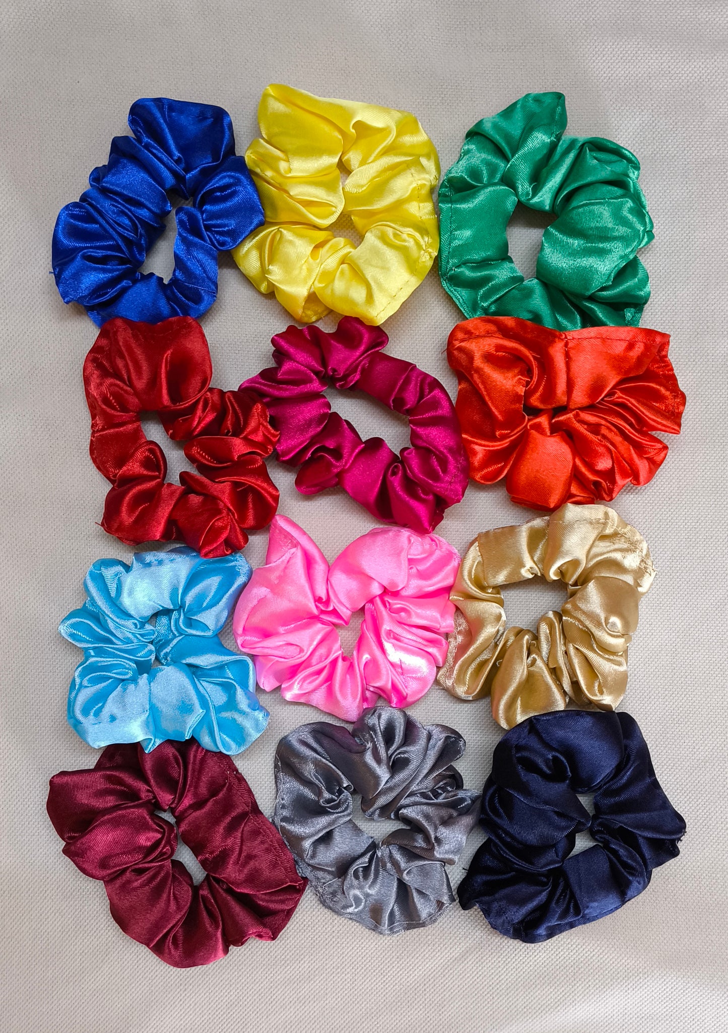 Multicolor Satin Scrunchies for Women & Girls Combo of 12