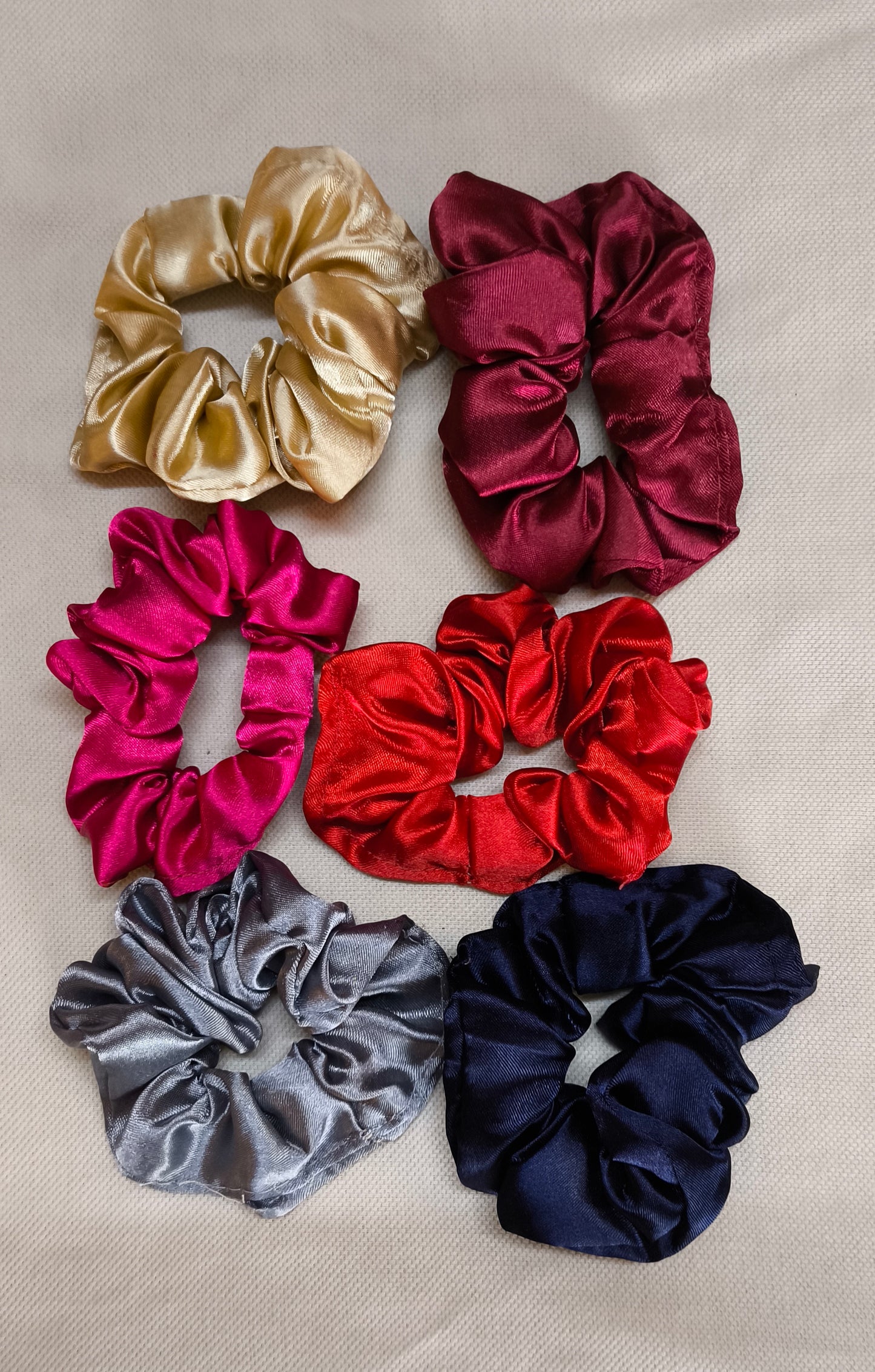 Multicolor Satin Scrunchies for Women & Girls Combo of 6