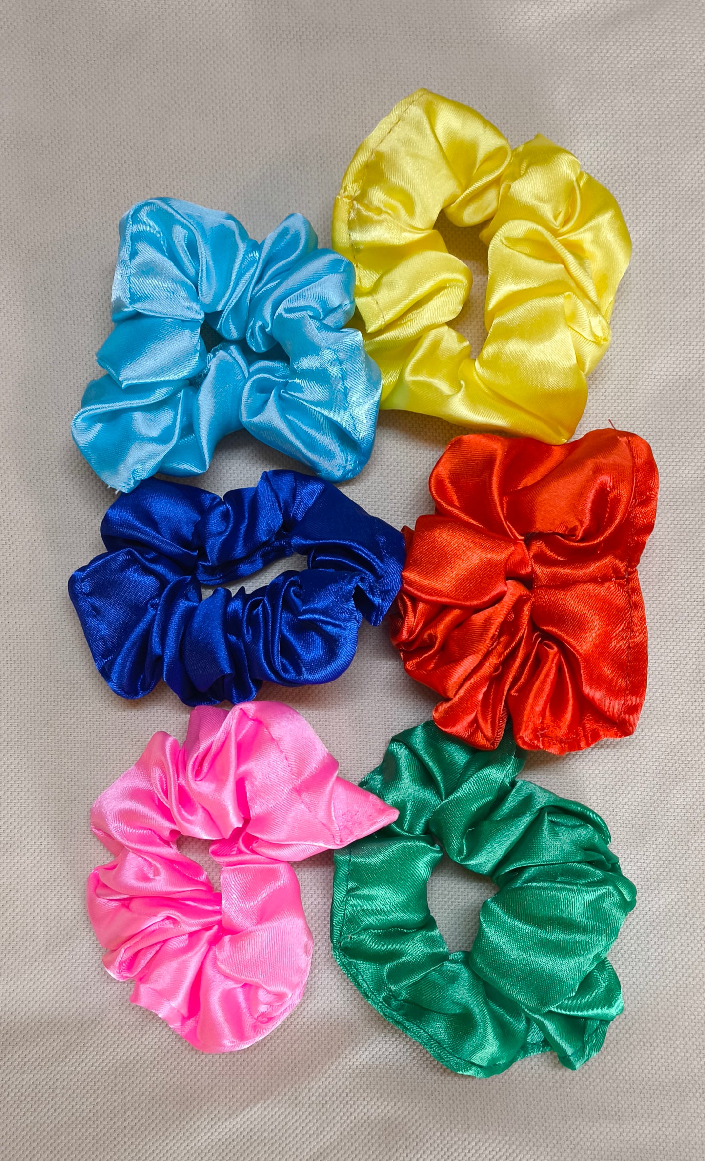 Multicolor Satin Scrunchies for Women & Girls Combo of 6