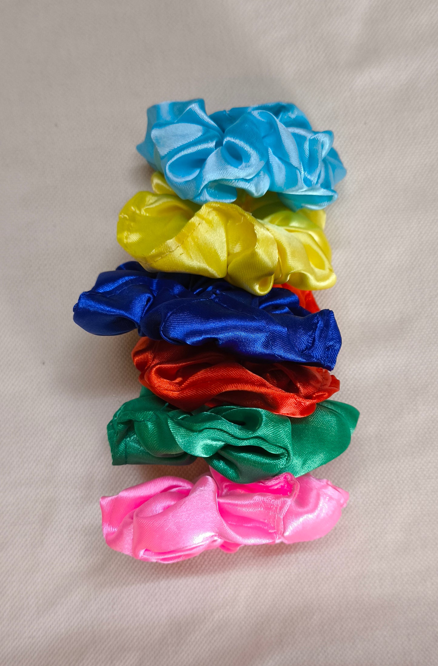 Multicolor Satin Scrunchies for Women & Girls Combo of 6