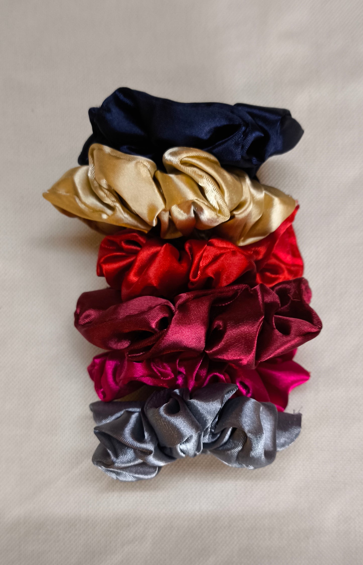 Multicolor Satin Scrunchies for Women & Girls Combo of 6