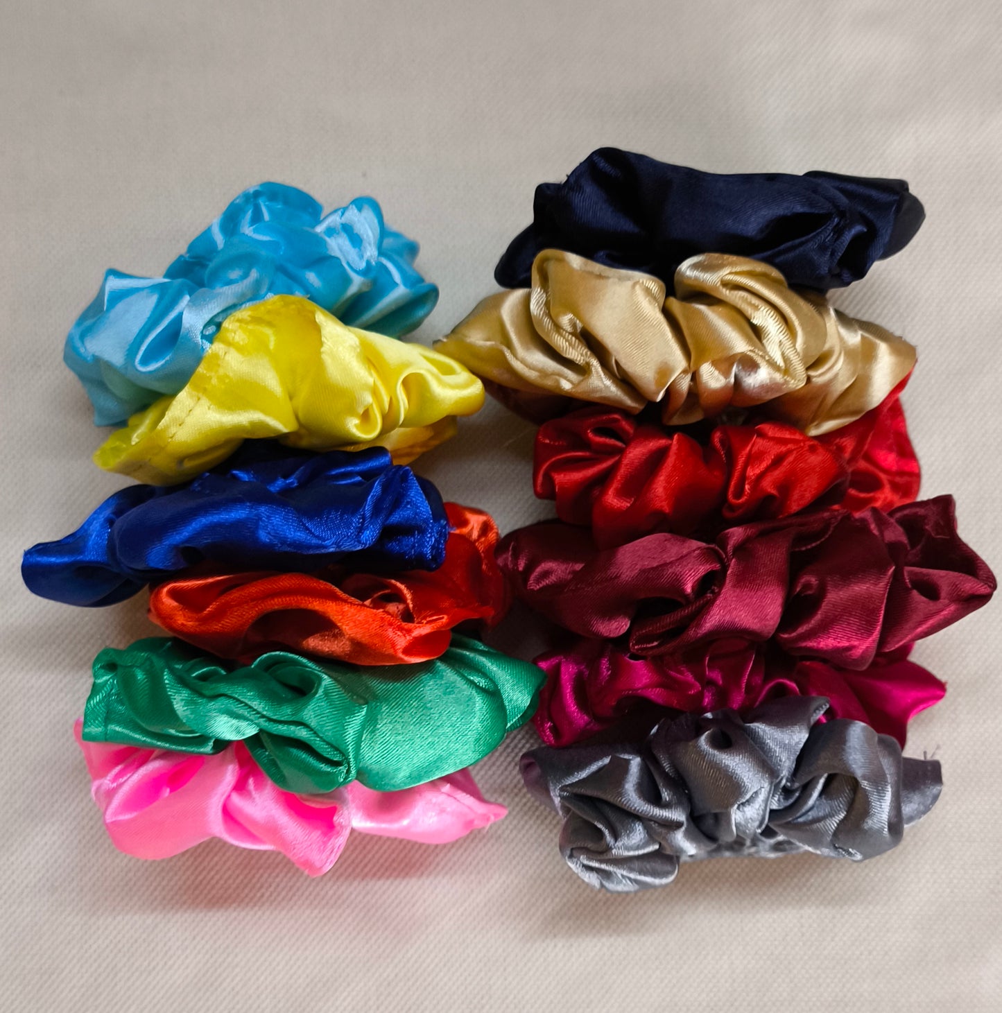 Multicolor Satin Scrunchies for Women & Girls Combo of 12