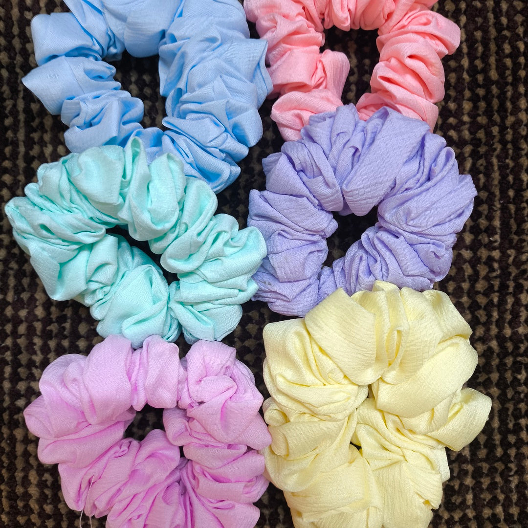 Multicolor Satin Scrunchies for Women & Girls Combo of 6